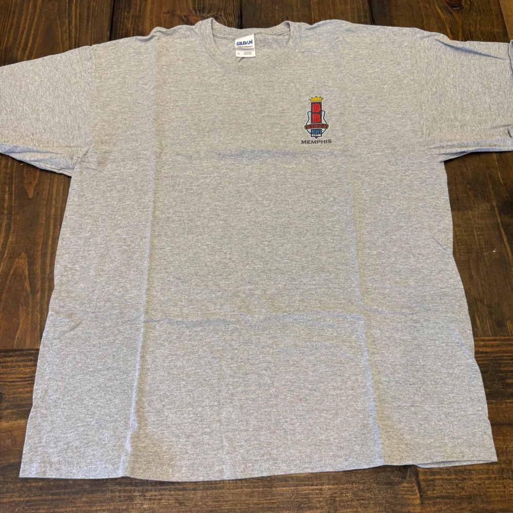 Gildan BB Kings Blues Club Memphis Mens XL Gray Graphic T-Shirt Ultra Cotton